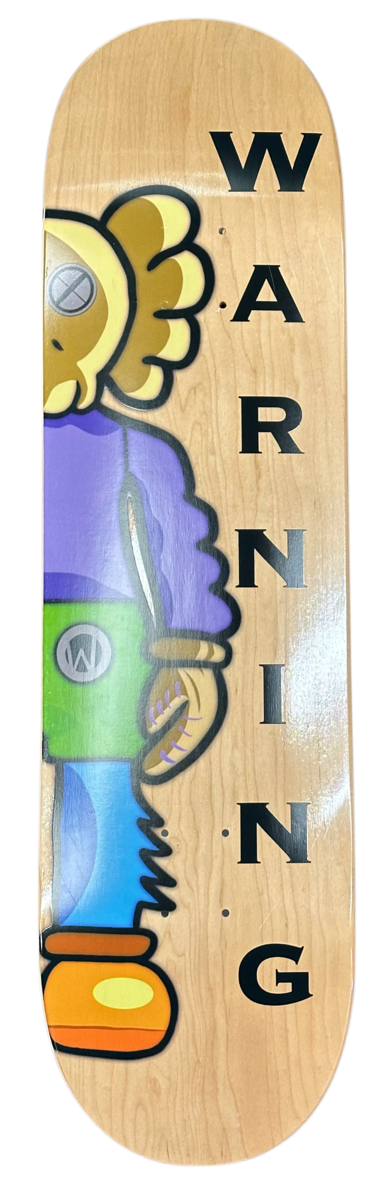 WARNING Cartoon Character Skateboard Deck