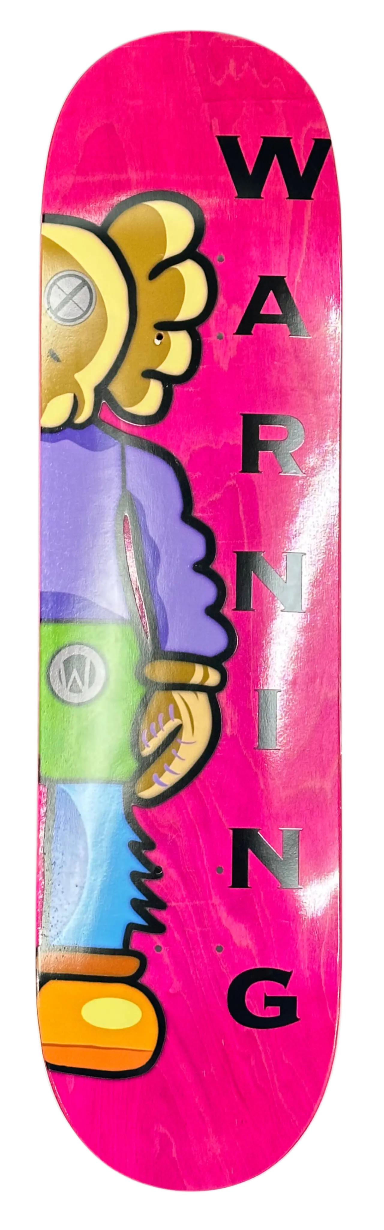 WARNING Cartoon Graphic Skateboard Deck